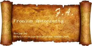 Fronius Antonietta névjegykártya